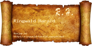 Ringwald Harald névjegykártya